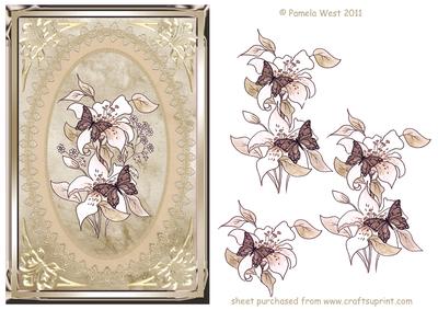 Vintage Lace, Lilac and Butterflies Decoupage