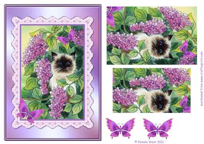 Cat and Lilacs Step by Step Decoupage