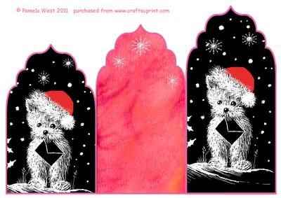 Santa Westie Elegants Cascade Trifold Crhistmas Card