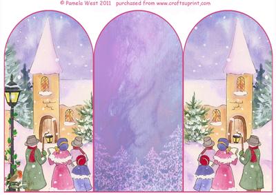 Carol Singers Trifol Card