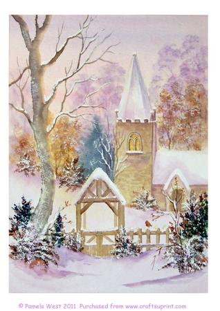 Church in Snow 2. Original Watercolour