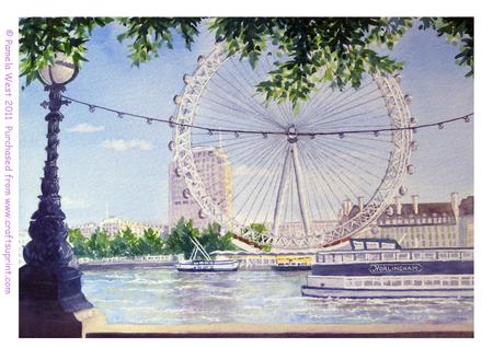 London Eye Original Watercolour Painting
