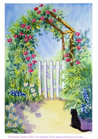 Rose Arch Original Watercolour Painting