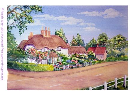 Swan Street New Forest Original Watercolour Painting