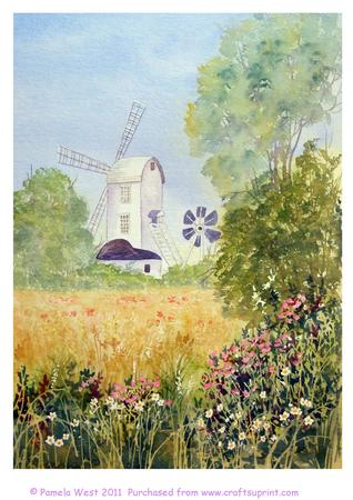 Windmill. Original Watercolour Paintings