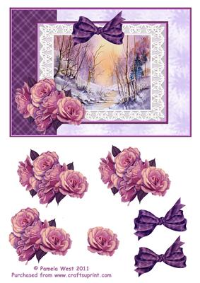 Woodland Stream in Winter Decoupage