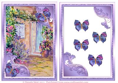 Cottage Garden and Butterflies. Step by Step Decoupage