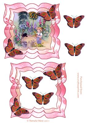 Doing the Gardening Topper with Butterflies Decoupage