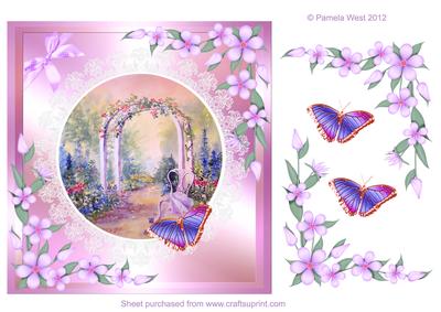 Summer Archway with Lace Frame and Butterflies