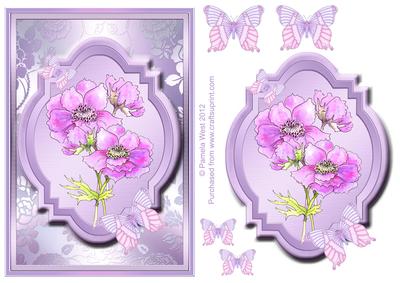 Anemone Watercolour Decoupage Quick Card