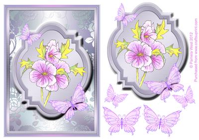 Hibiscus and Butterflies Watercolour Step by Step Decoupage