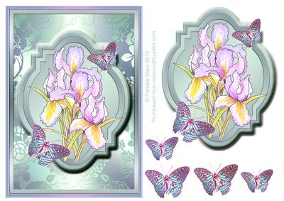 Iris and Butterflies Watercolour Step by Step Decoupage