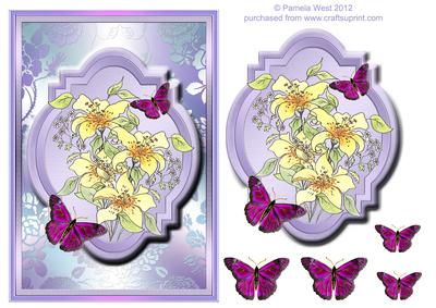 Lilies and Butterflies Watercolour Step by Step Decoupage