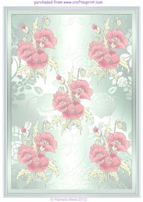 Red Poppies Watercolour Vellum