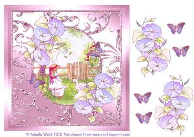 Feeding the Ducks Watercolour Decoupage with Butterflies