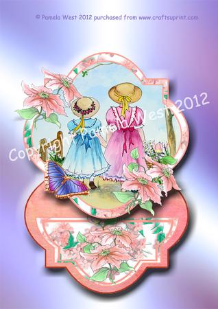 Best Friends - Victorian Children in Watercolour Easel Card