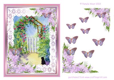 Watercolour Cottage Garden 1 Decoupage Sheet