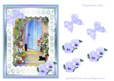 Watercolour Cottage Garden 2 Decoupage Sheet