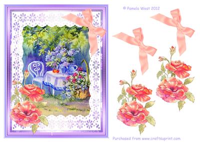 Watercolour Tea in the Garden Decoupage