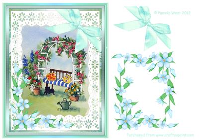 Watercolour Cat by the Archway Decoupage Sheet