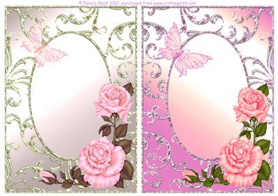 Roses and Butterflies Card Set 4