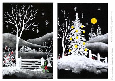 Black and White Christmas Scenes 2