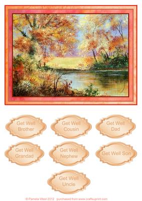 Autumn Gold Get Well Card with Male Sentiments