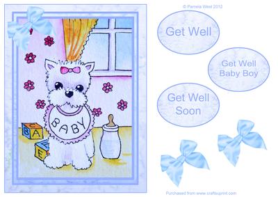 Get Well Baby Boy - Westie Step by Step Decoupage