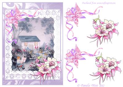 Artist in the Garden Watercolour Step by Step Decoupage