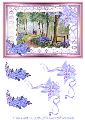 A Walk in the Bluebell Wood Watercolour Decoupage.sheet