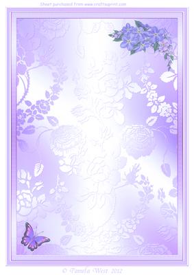 Tea in the Garden with Butterflies Background Sheet