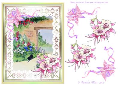 Cat in the Cottage Garden Watercolour Decoupage