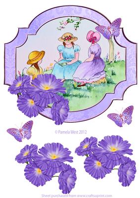 Reading a Book Watercolour. Decoupage Topper