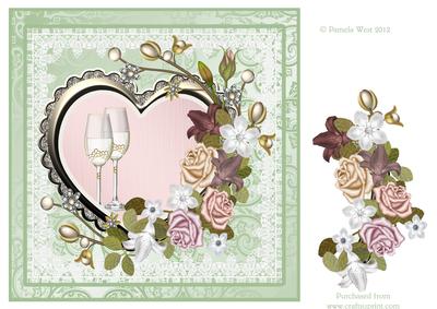 Wedding, Anniversary, Engagement Topper with Decoupage