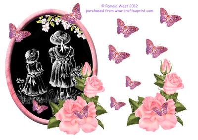 Best Friends with Roses & Butterflies Step by Step Decoupage
