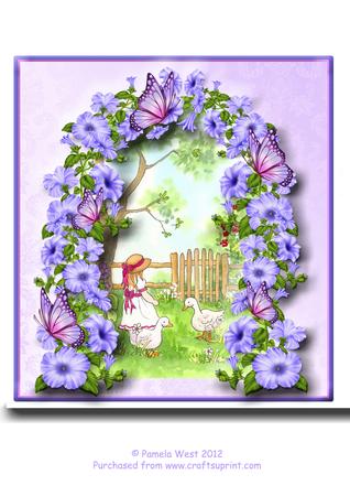 Feeding the Geese, Archway & Butterflies Decoupage Kit