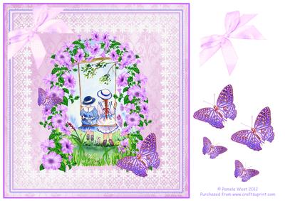 Swing Time with Archway and Butterflies Decoupage