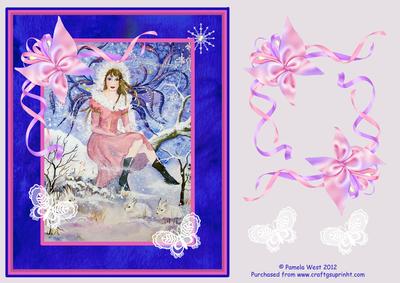 Snow Fairy Watercolour Topper with Lace Butterflies