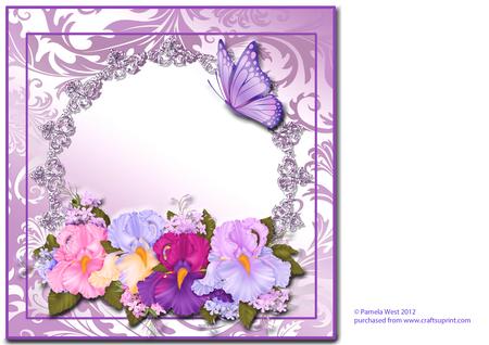 8x8 Irises and Butterflies Decoupage Card Kit