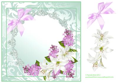 8x8 Lilac and Lilies Decoupage Topper