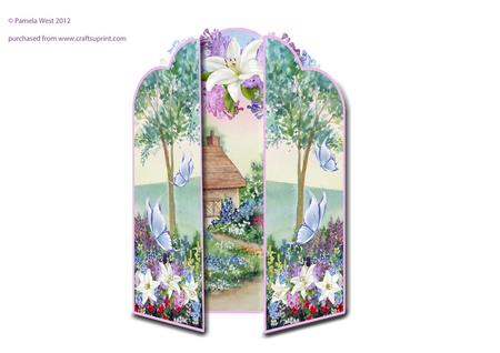 Country Cottage Gatefold Kit with Flowers and Butterflies