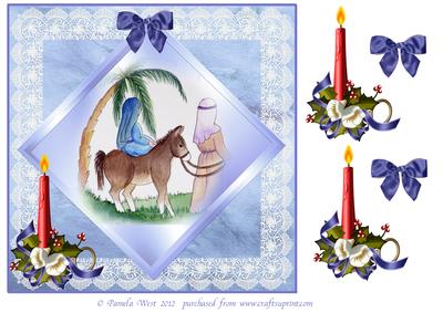 8x8 Mary and Joseph Step by Step Decoupage Topper