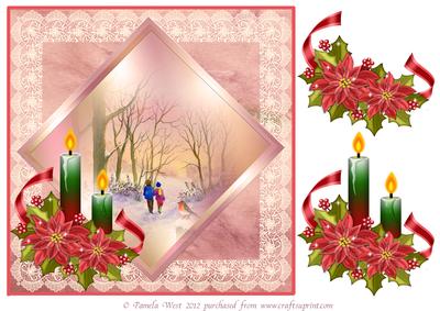 8x8 a Walk in the Snow Decoupage Topper