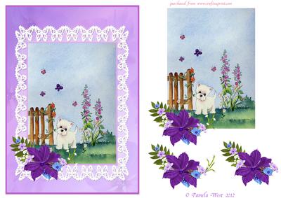 Westie in the Garden Step by Step Decoupage