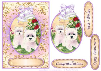 Westie Mum and Puppy. Step by Step Decoupage