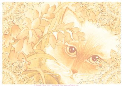 Cat and Bluebells Backing Paper 6