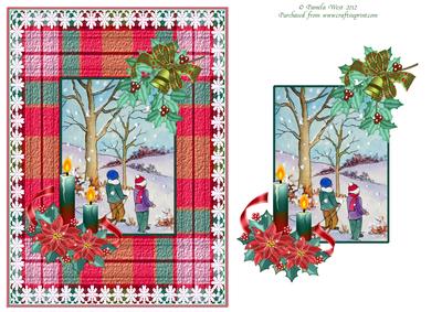 Walking in the Snow Decoupage Topper