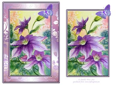 Purple Clematis and Butterfly Topper