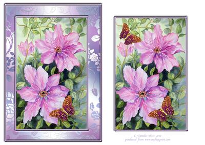 Pink Clematis and Butterfly Topper