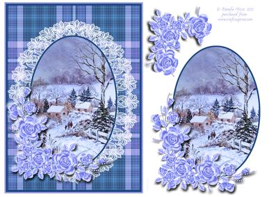Tartan and Lace - Cottages in Snow Topper